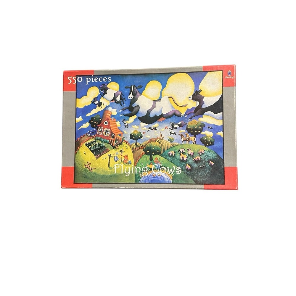 Vintage Sterling Flying Cows 550 Piece Jigsaw Puzzle Style 3238 Complete